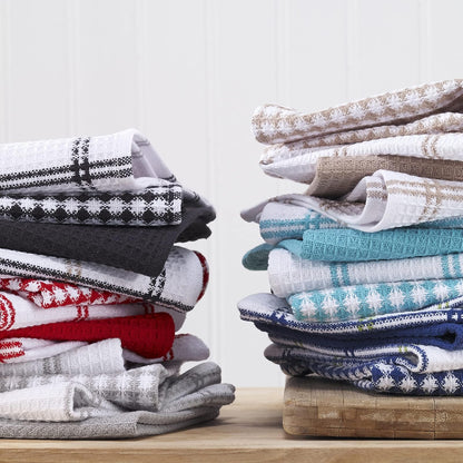 T-Fal Textiles - Juego de 4 paños de algodón para Cocina, diseño wafle Plano, Breeze, Brisa, Paquete de 4, 1