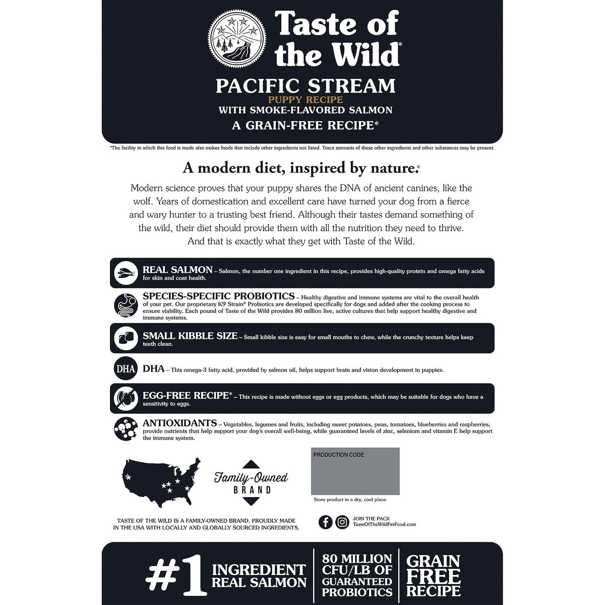 Taste Of The Wild Grain Free Premium Dry Dog Food Pacific Stream Puppy - 2.27 kg