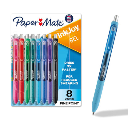 Paper Mate InkJoy Bolígrafos de Gel, Punto Fino - 8 Unidad (Paquete de 1) - 8 unidades