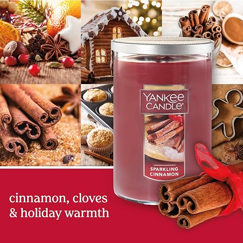 Yankee Candle Vela en Tarro Grande, Canela, Candelas, Rojo, Large 2-Wick Tumbler Candle, 1