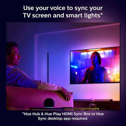 Philips Hue Tubo de luz degradada, compacto, blanco, iluminación envolvente (sincronización con TV, música y juegos), requiere Hue Hub y caja de sincronización de tono