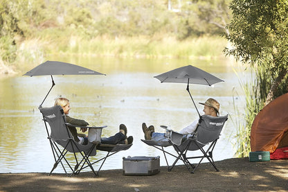 Sport-Brella - Silla de Playa con Paraguas Ajustable UPF 50+, Color Gris