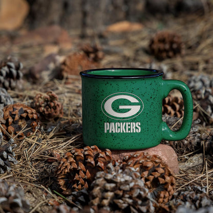 Rico Industries NFL Football Green Bay Packers Speckle - Taza de fogata grabada con láser de 12 onzas