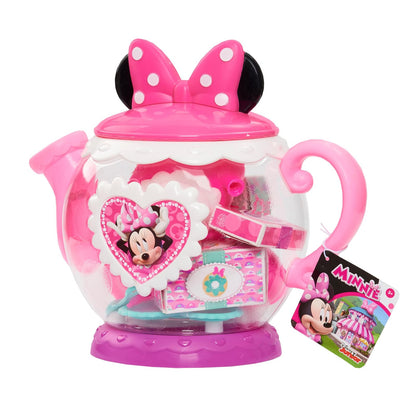 Just Play - Tetera de Minnie Mouse de Disney, Juego de té Preescolar, 14 Piezas, Juguetes para niños para Edades de 3 años
