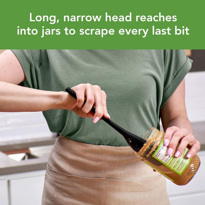 Tovolo Flex-Core - Espátula de silicona para tarro – Espátula de goma de mango largo con cabeza en ángulo para recoger y raspar, espátulas resistentes al calor para uso en cocina, apto para lavaplatos