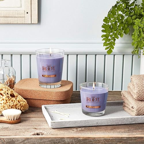 Root Candles Honeycomb Veriglass Scented Beeswax Blend Candle, Small, English Lavender