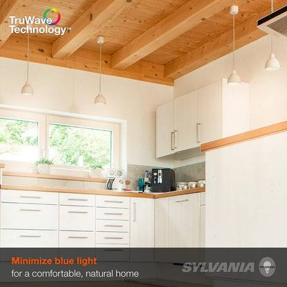 Sylvania - foco LED TruWave Natural Series BR40, equivalente a 85 W, 12 W, 1100 lúmenes, base media, regulable, esmerilada, 3000 K, blanco, paquete de 2 (40786)