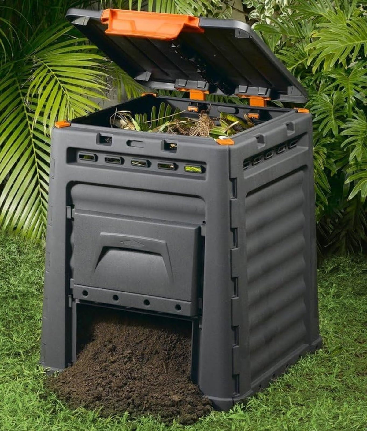 Keter Compostador Eco para Jardin y Exteriores, con Capacidad de 320 litros, Negro