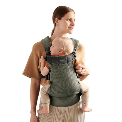 BabyBjörn Baby Carrier Harmony Portabebés Ergonómico, Rosa Claro - Verde oscuro - Malla 3D