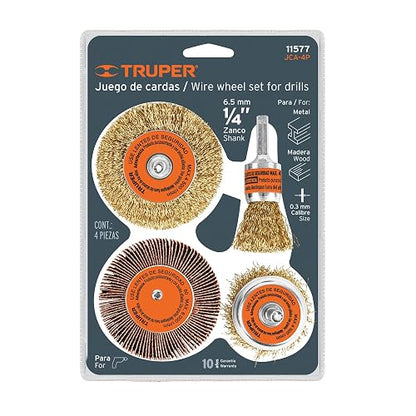 Truper JCA-4P, Juego de cardas, 4 piezas