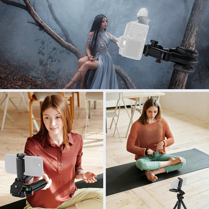 NEEWER - Mini trípode Flexible para iPhone y cámara con Mando a Distancia/asa/Soporte para teléfono/Adaptador de cámara de acción, trípode portátil de computadora de Bolsillo para Viajes y vlogging