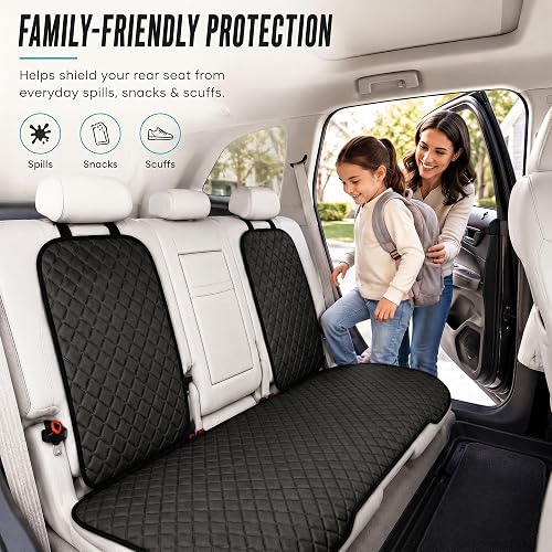 FH Group FH1026BLACK-AVC Cojines de Asiento Trasero Neosupreme con Respaldo Antideslizante Ajuste Universal, Negro