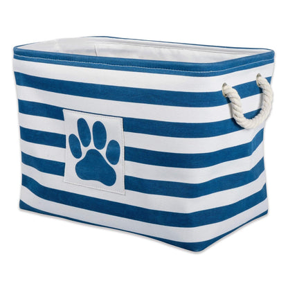 DII Bone Dry Pet Toy and Accessory Storage Basket for Home Décor & Everyday Use, gris (Rectangle Striped Gris) - Rectangle Large - Marina de rayas