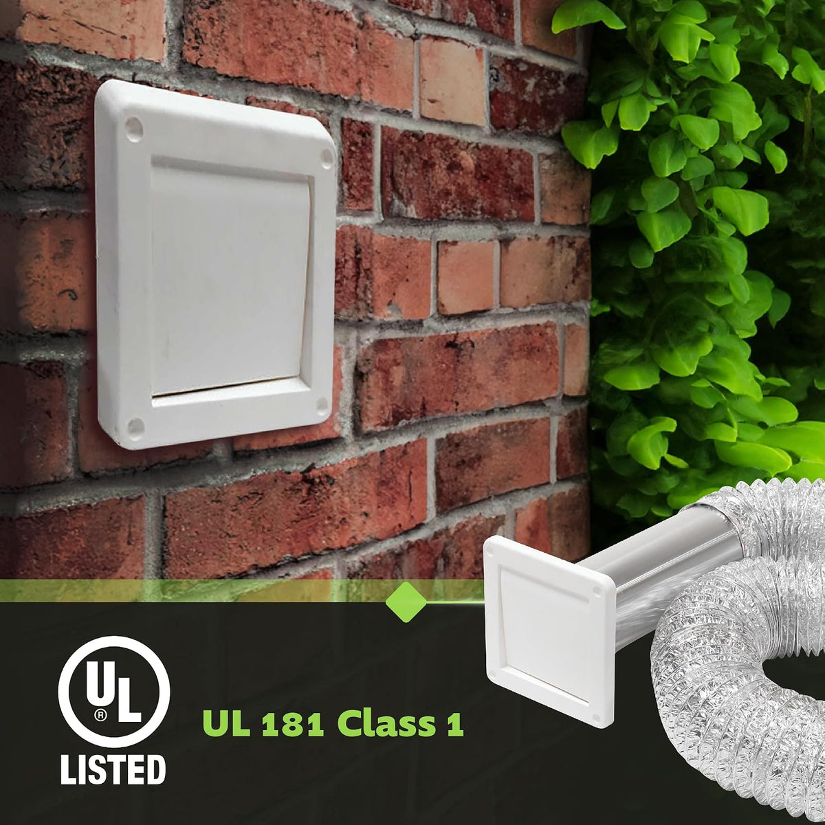 Homewerks HW481-UL181 - Kit de conductos de ventilación de pared para extractor de aire, aluminio