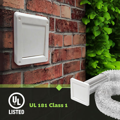 Homewerks HW481-UL181 - Kit de conductos de ventilación de pared para extractor de aire, aluminio