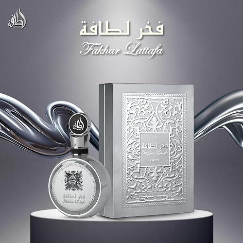 Lattafa Fakhar Platin – Citrus, Spicy, Aromatic, Woody – Eau de Parfum Spray Long-Lasting Fragrance for Unisex, 3.4 Ounce / 100 ml