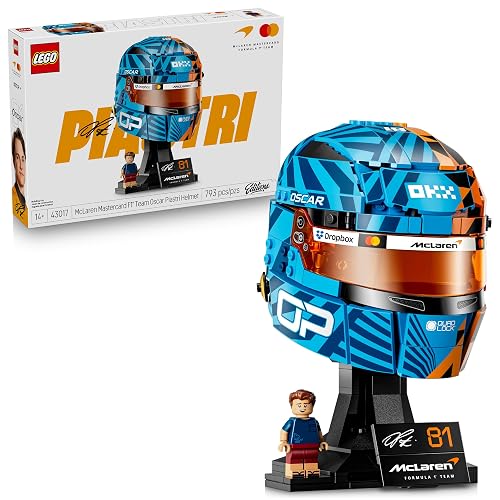 Lego Editions McLaren MasterCard F1 Team: Casco de Oscar Piastri – Artículo de Colección de F1 en Homenaje al Gran Premio Número 1000 – Casco Lego con Minifigura – 43017
