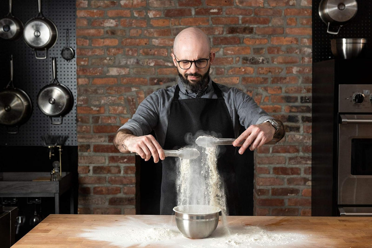 Babish - Juego de pinzas de cocina con bloqueo de 30,5 cm y 22,8 cm, acero inoxidable