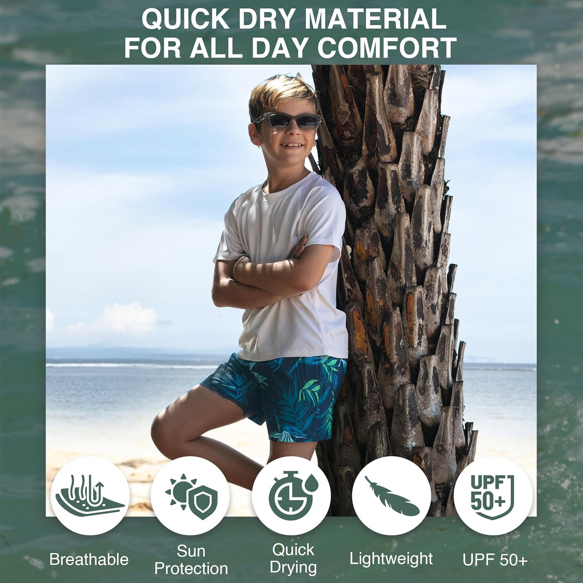 Kanu Surf Adventure Boys Swim Trunks with Compression Liner Quick Dry Stretch Boys Swimsuit Bañador para Hombre Niños