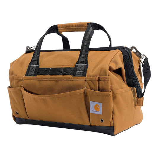 Carhartt Onsite - Bolsa de herramientas duradera, resistente al agua, bolsa de almacenamiento de herramientas, peso pesado, 16 pulgadas, 30 bolsillos, color café Carhartt