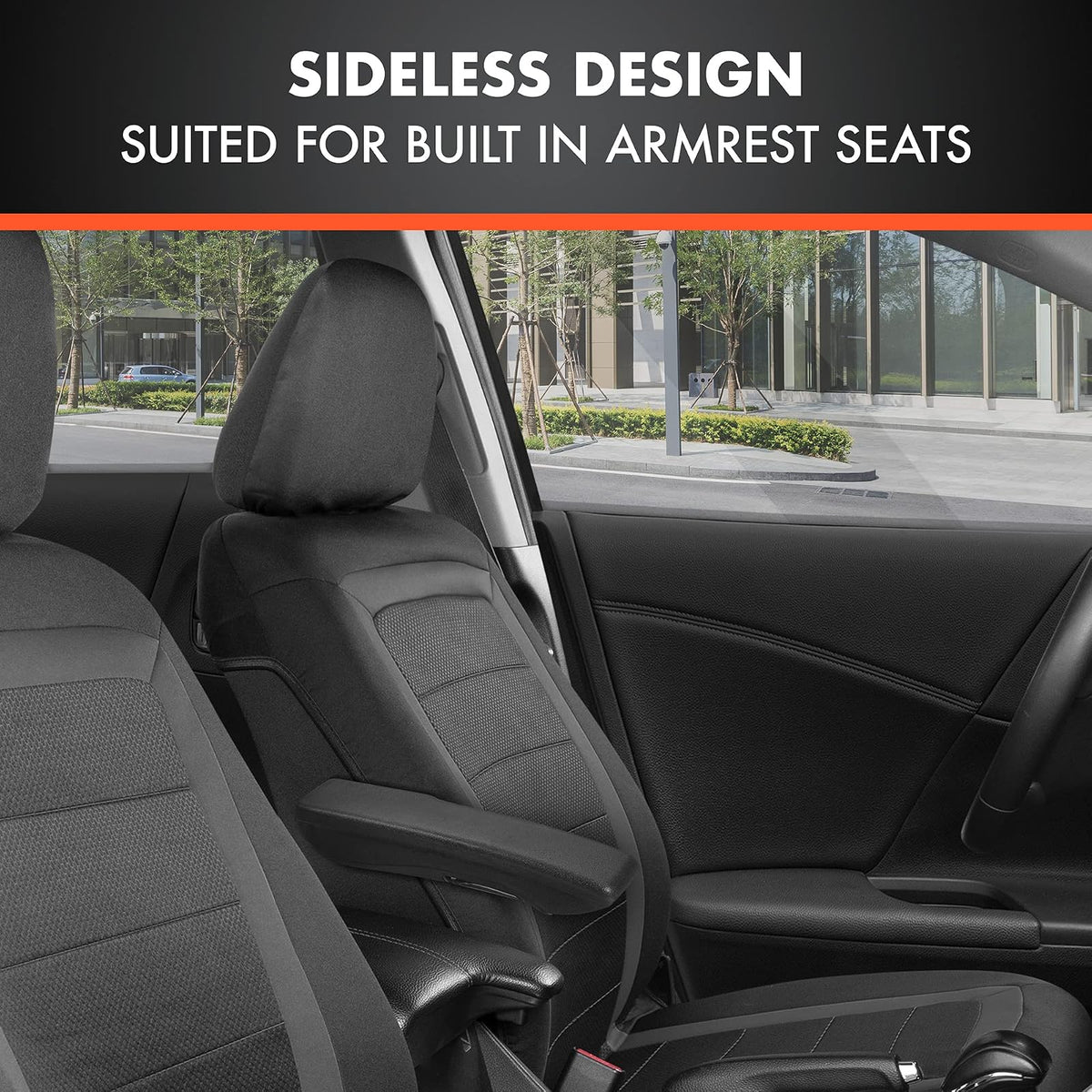 BDK - Juego completo de fundas de asiento de automóvil CarXs FreshMesh con detalles en color carbón: fundas de malla para asientos delanteros con protector de asiento trasero dividido, fundas interiores para automóviles, furgonetas y SUV