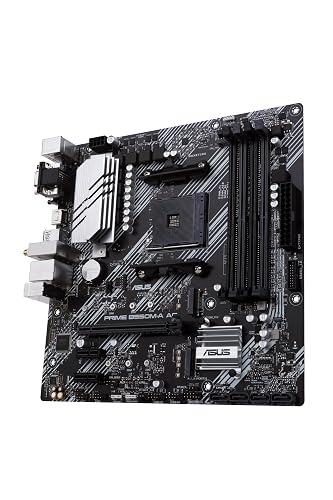 ASUS Prime B550M-A AC Tarjeta Madre AMD para PC de Trabajo Estudio y Juego | AM4, mATX, Ryzen serie 5000/3000, DDR4 hasta 128GB, PCIe 4.0 x16, 2 ranuras M.2, WiFi 5 + BT 5.0, LAN Gigabit, garantía ASUS