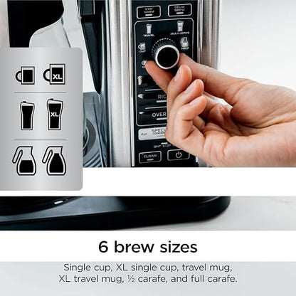 Ninja Cafetera de Especialidad 10 Tazas Capuchino y Latte CM401 | Concentrado para Lattes y Capuchinos | 4 Modos de Preparación | Opción Jarra o Vaso Individual