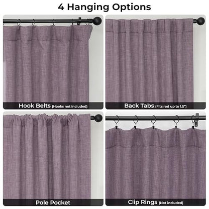 HPD Half Price Drapes - Cortinas de Lino sintético para Sala de Estar (1 Panel), 50 de Ancho x 84 de Largo, Cortinas texturizadas para oscurecer la habitación para recámara, 84 Pulgadas de Largo