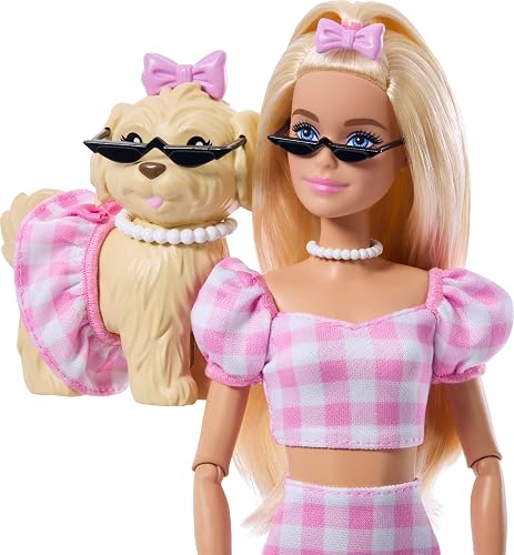 Barbie Fashion & Beauty Muñeca Looks Iguales Malibú y Perrito para niñas de 3 años en adelante