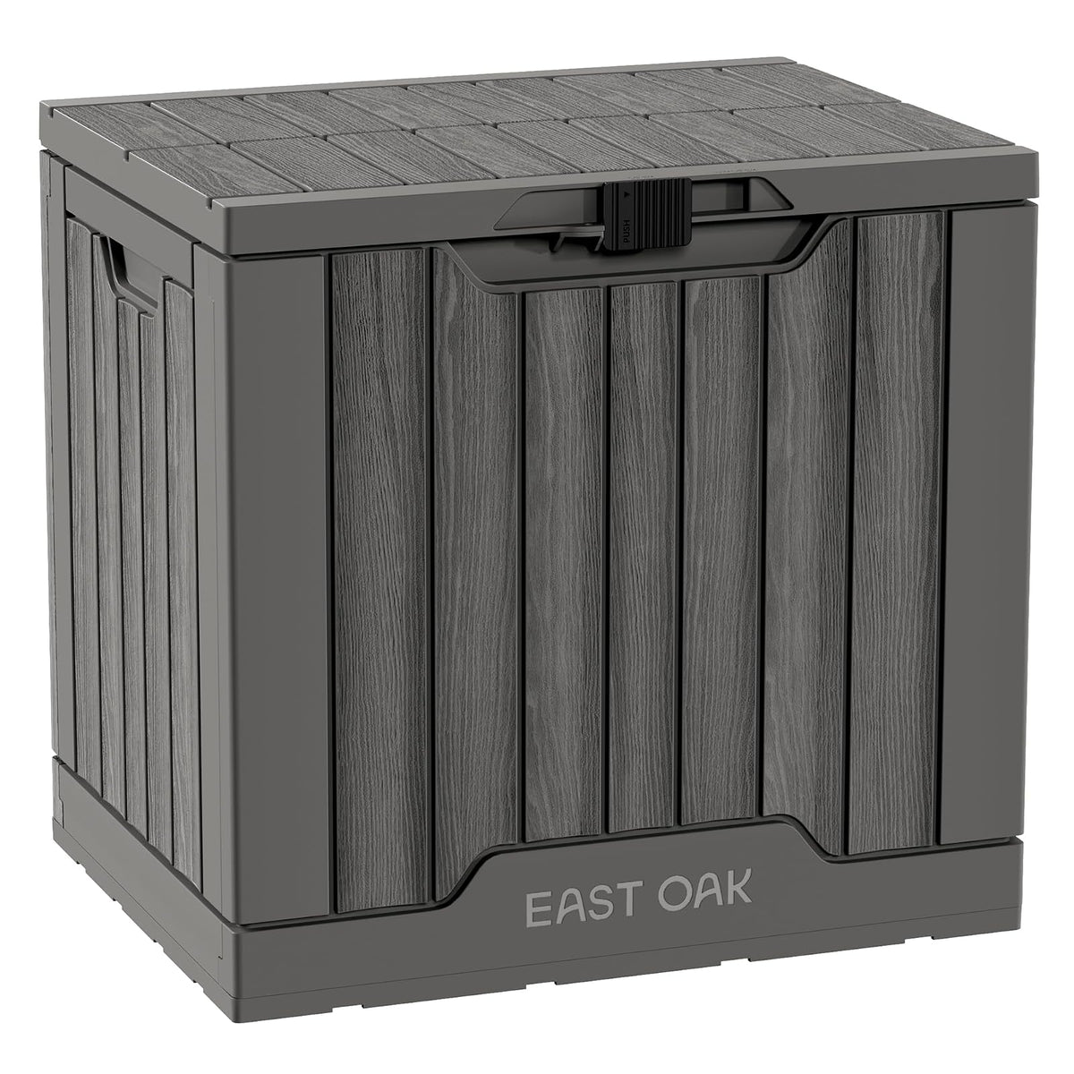 EAST OAK - Caja de almacenamiento para exteriores | Caja de 31 galones para uso en interiores y exteriores, contenedor de almacenamiento de resina impermeable con pestillo para cojines de patio,