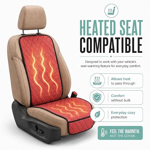 FH Group - Juego de Cojines de Asiento de Automóvil para automóvil Neosupreme, Ajuste Universal, cojín de Asiento de Automóvil con Bolsillos Delanteros, Cojines de Asiento de Automóvil compatibles con Bolsa de