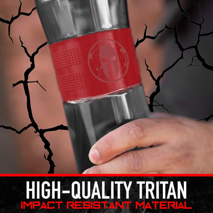 Franklin Sports Spartan OCR Botella de Agua de plástico, 32 onzas, Color Rojo