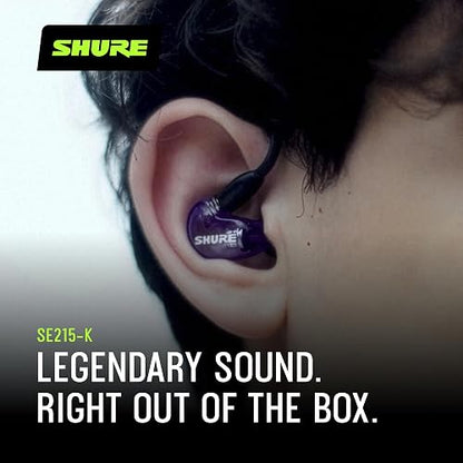 Shure Auriculares Aislantes de Sonido SE215-CL, Color Transparente | Sobre la oreja, ajuste cómodo y seguro, graves profundos y alta definición, transparente, con cable