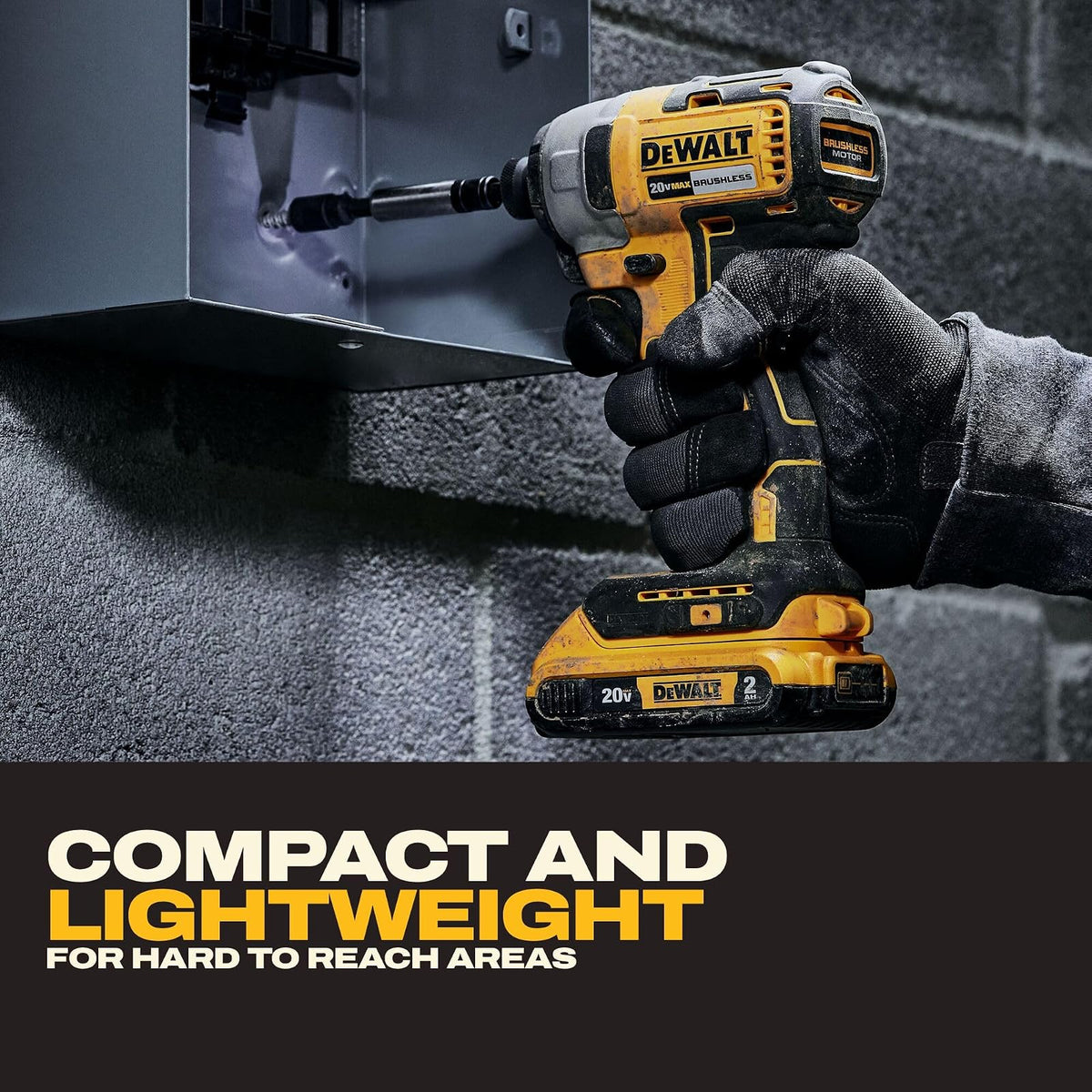 DEWALT driver de impacto de 20 V máximo, 1/4 pulgadas, batería y cargador incluidos (DCF787D1)