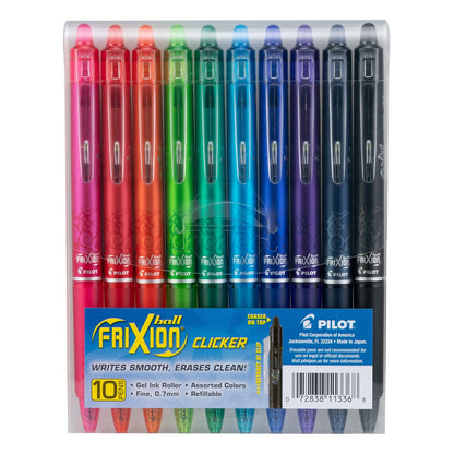 PILOT Frixion Clicker 10 Bolígrafos Surtidos Bolsa - Exclusivo (FXC10001F-P)