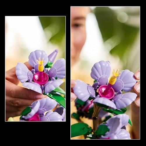 LEGO Hibisco Set de Construcción de Flores para Adultos, Decoración Floral en Maceta Azul para el Hogar o la Oficina, Regalo para Amantes de Las Plantas 10372
