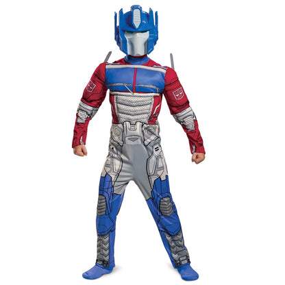 Disfraz de Optimus Prime, disfraz de transformador muscular para niños, overol acolchado de personajes, talla L (10-12), azul y rojo - Grande (10-12) - Optimus Prime