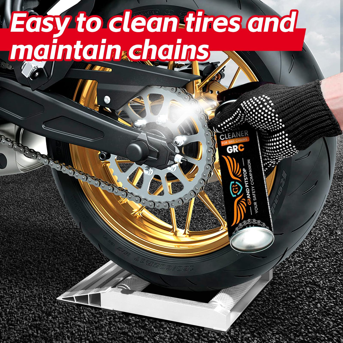 MAXXHAUL - Soporte para limpieza de llantas de motocicletas 80401, capacidad de 500 libras