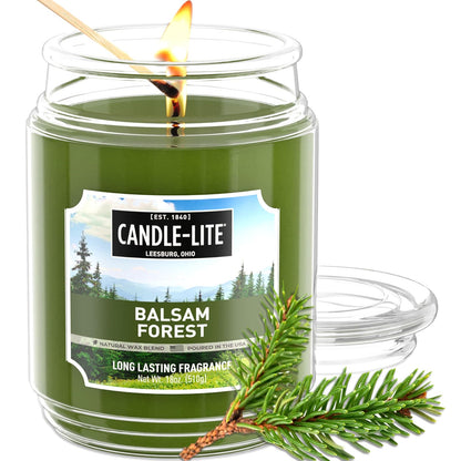 Candle-Lite Vela Perfumada en Tarro, 18 oz - Fragancia Bosque Balsam (NUEVO) - 18 oz