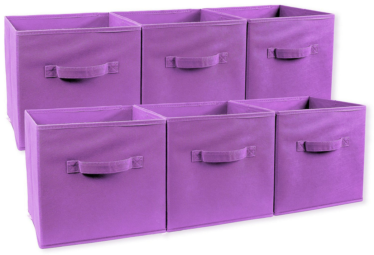 Greenco GRC2325 Foldable Non, Woven Fabric Storage Cubes, 6 Pack, Purple - Púrpura