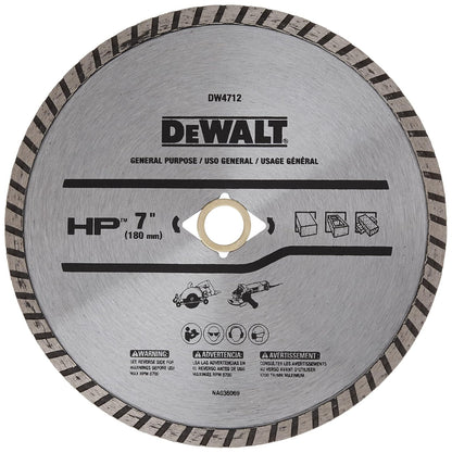 DEWALT - Hoja de diamante para bloque y ladrillo, corte seco/húmedo, borde continuo, 7 pulgadas (DW4712)