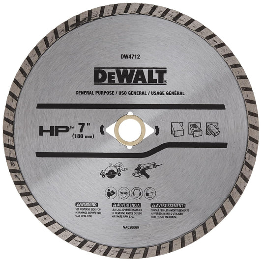 DEWALT - Hoja de diamante para bloque y ladrillo, corte seco/húmedo, borde continuo, 7 pulgadas (DW4712)