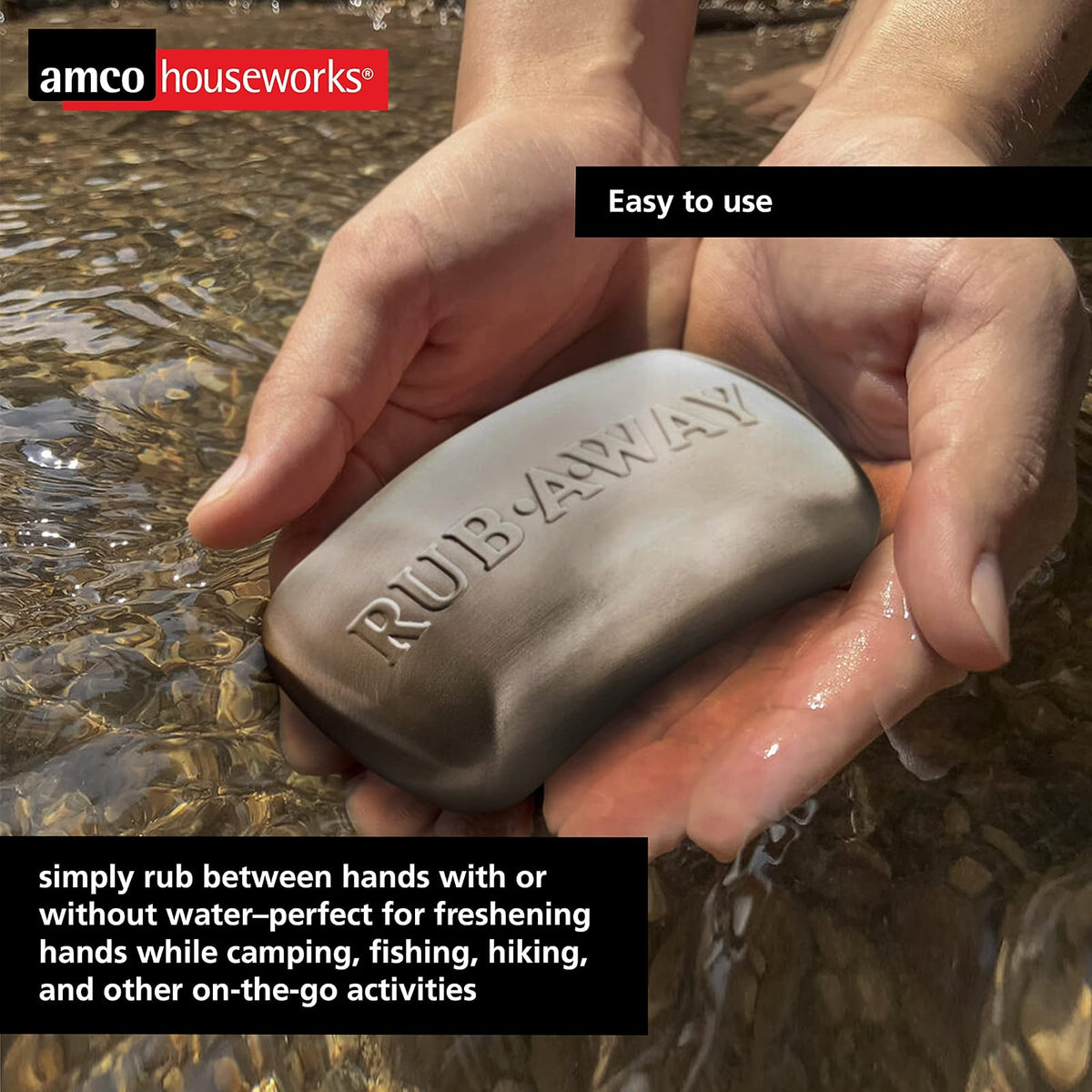 Amco 8402 Rub-a-Way Bar Stainless Steel Odor Absorber