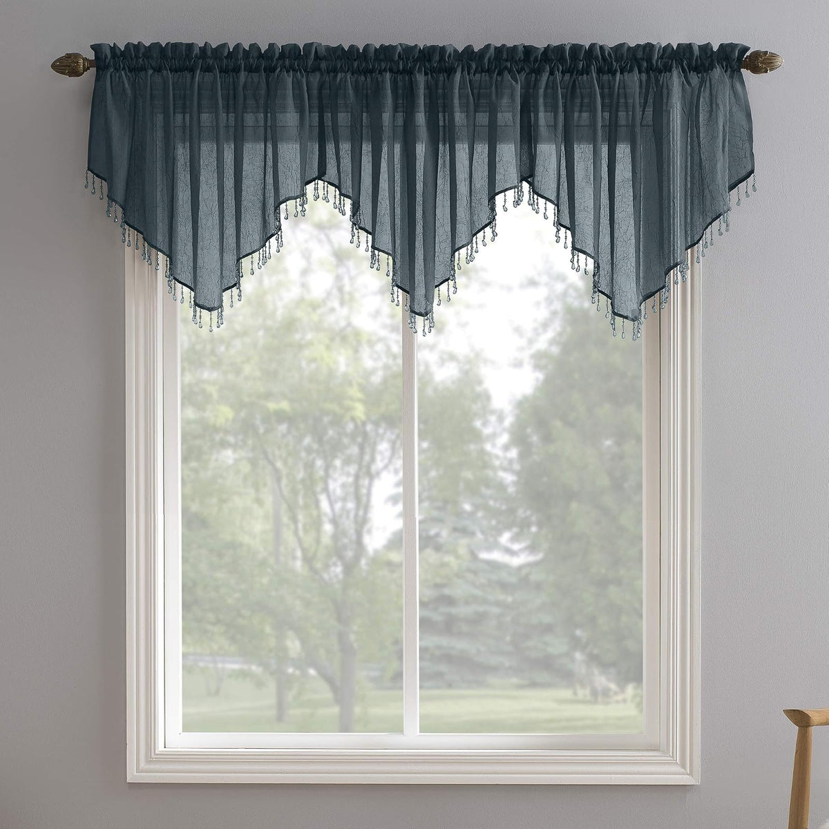 No. 918 Erica Panel de Cortina de Gasa Transparente - 1 - Verde azulado - 61An x 129.5Al cm (1 Paneles)