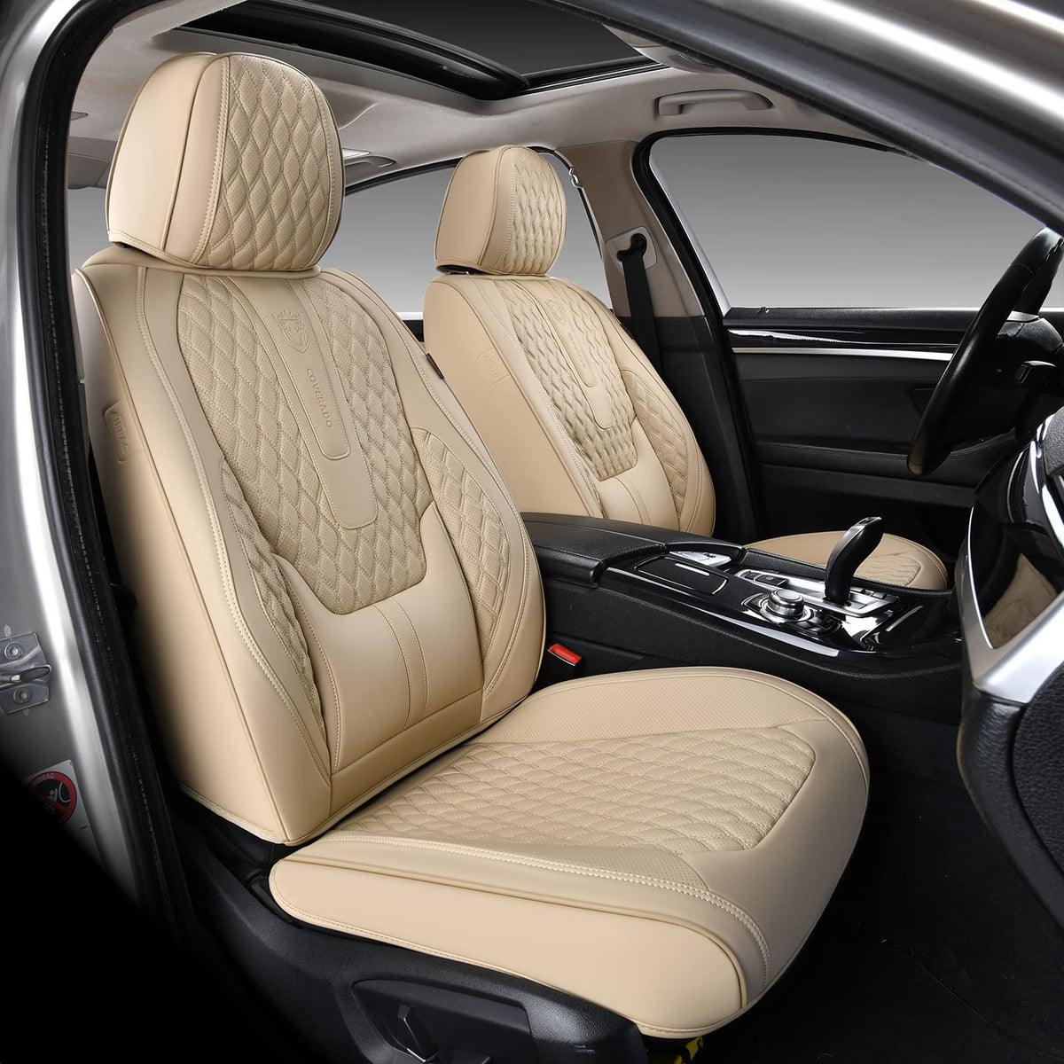 Coverado Front Seat Cover, Funda de Asiento de Automóvil Nappa Piel para Automóviles Funda de Asiento para Automóviles
