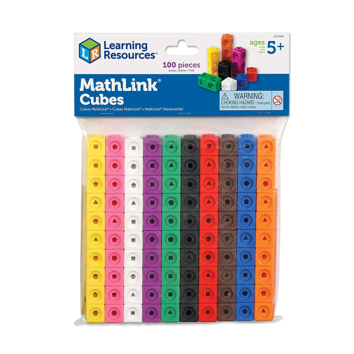 Learning Resources MathLink Cubes, Set de 100 | Cubos Interconectables para Niños, Cubos para Contar, Material Didáctico de Matemáticas, Material para Maestros