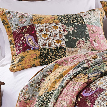 Greenland Home - Juego de edredón de Retazos 100% algodón, Campo/Cabaña, Multicolor, 3-Piece King/Cal King, 1
