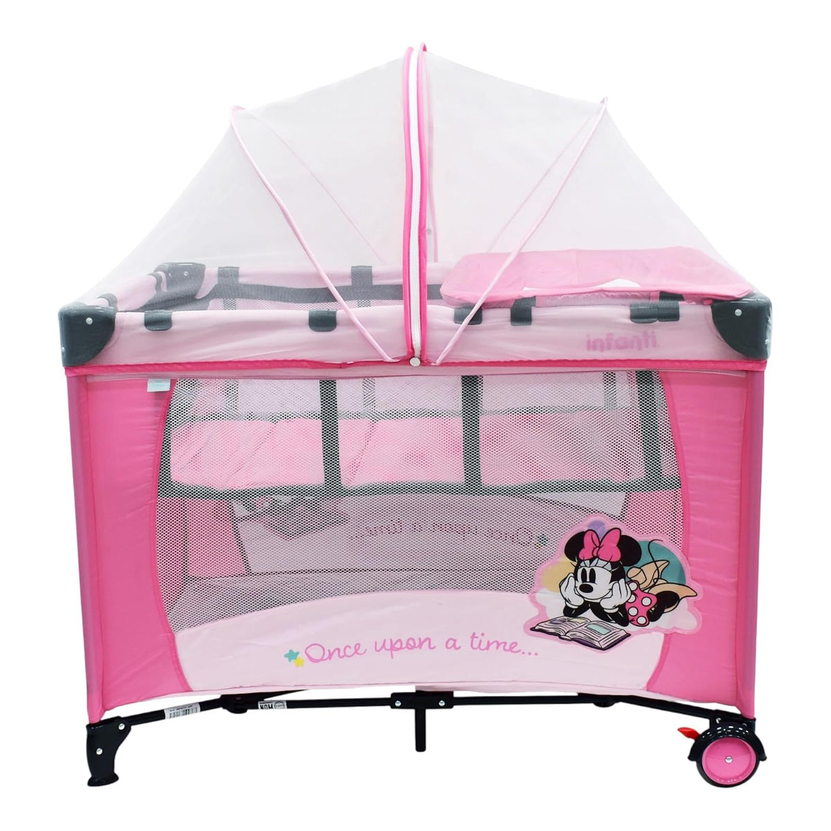Infanti | Cuna Corral de Viaje Dinsey Modelo Minnie | Colecho de Viaje para Bebe con Mosquitero | Incluye Bolsa de Juguetes para Beb? |desde Recien Nacidos a 15kg | Color Rosa
