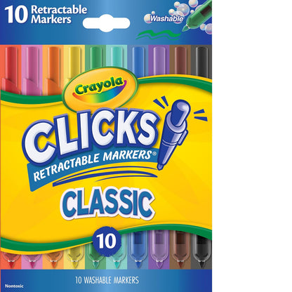 Crayola Marcadores Retráctiles Lavables 10 Piezas +5 Años - Clásicos