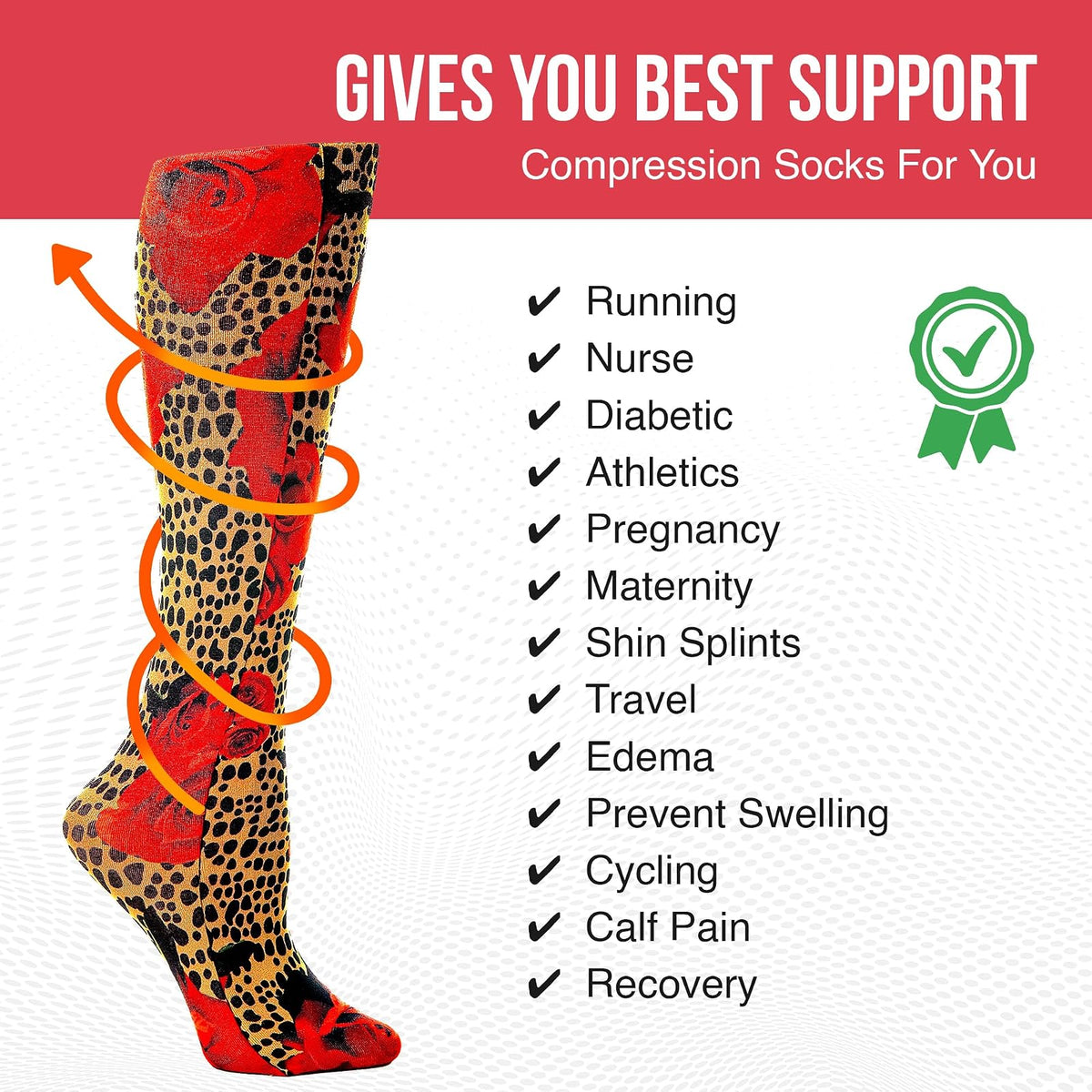 Celeste Stein Therapeutic Compression Socks, Marla, 15-20 mmhg, 1-Pair